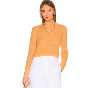 VINCE Ribbed Featherweight Mohair Blend Sweater in Sunset & Tangelo Size XS